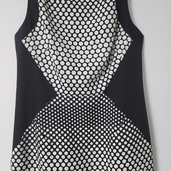 Laundry by Shelli Segal Black & White Polka Dot Colorblock Sheath Dress - Picture 5 of 12